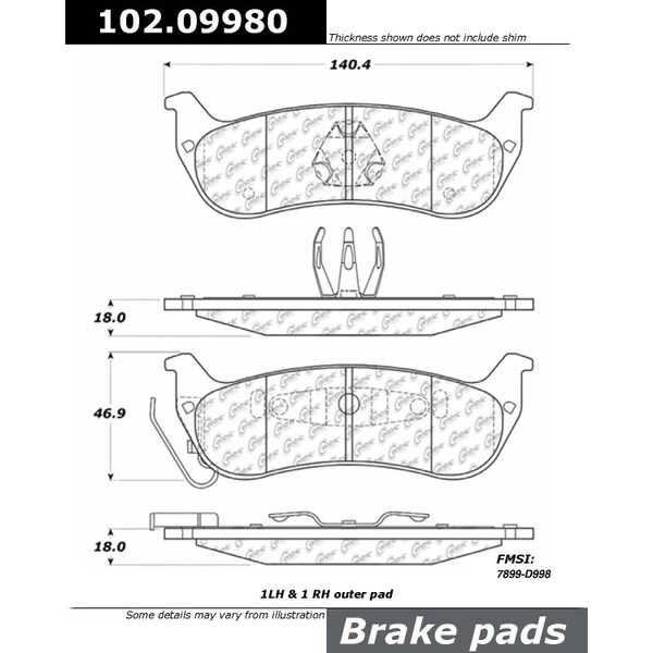 Centric Parts CTEK Brake Pads, 102.09980 102.09980 - main